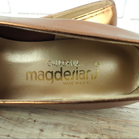 Magdesians sz 8 copper metallic leather loafers - Picture 9 of 9